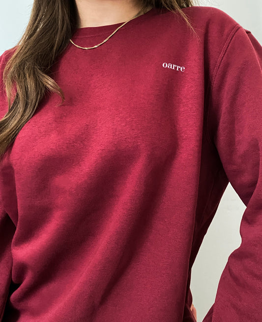 oarre - Sustainable Unisex Crewneck Sweatshirt Burgundy