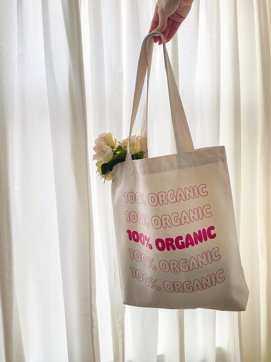 100% Organic - Sustainable Tote Bag Ethical Tote in Natural White