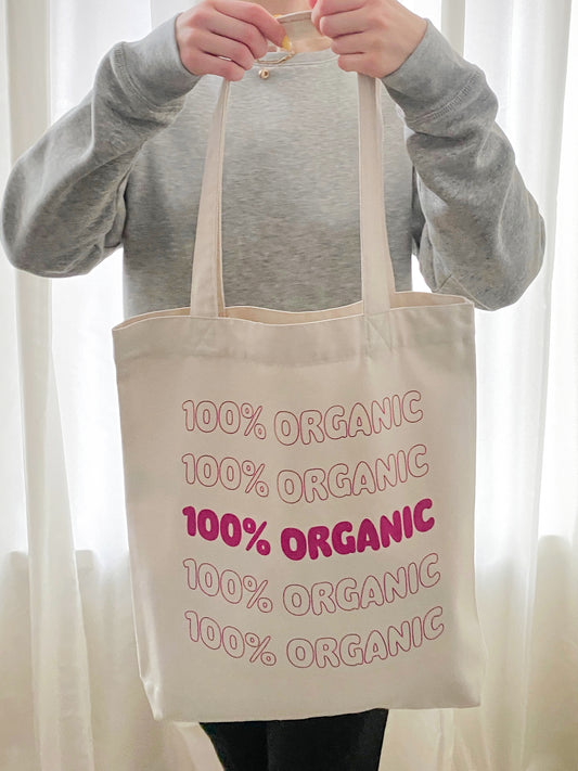 100% Organic - Sustainable Tote Bag Ethical Tote in Natural White