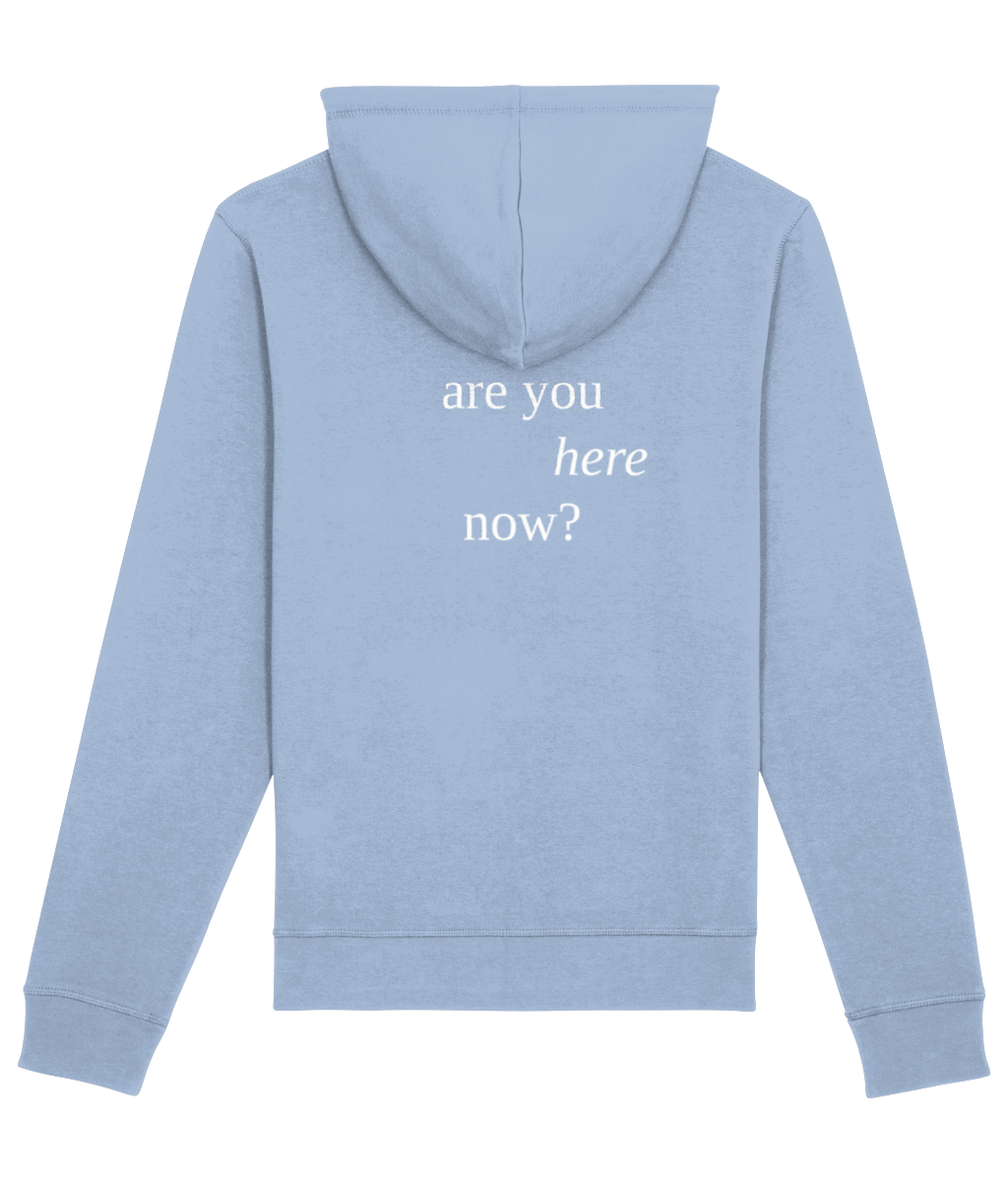 Are You Here Now - Sustainable Unisex Pullover Hoodie Sky Blue