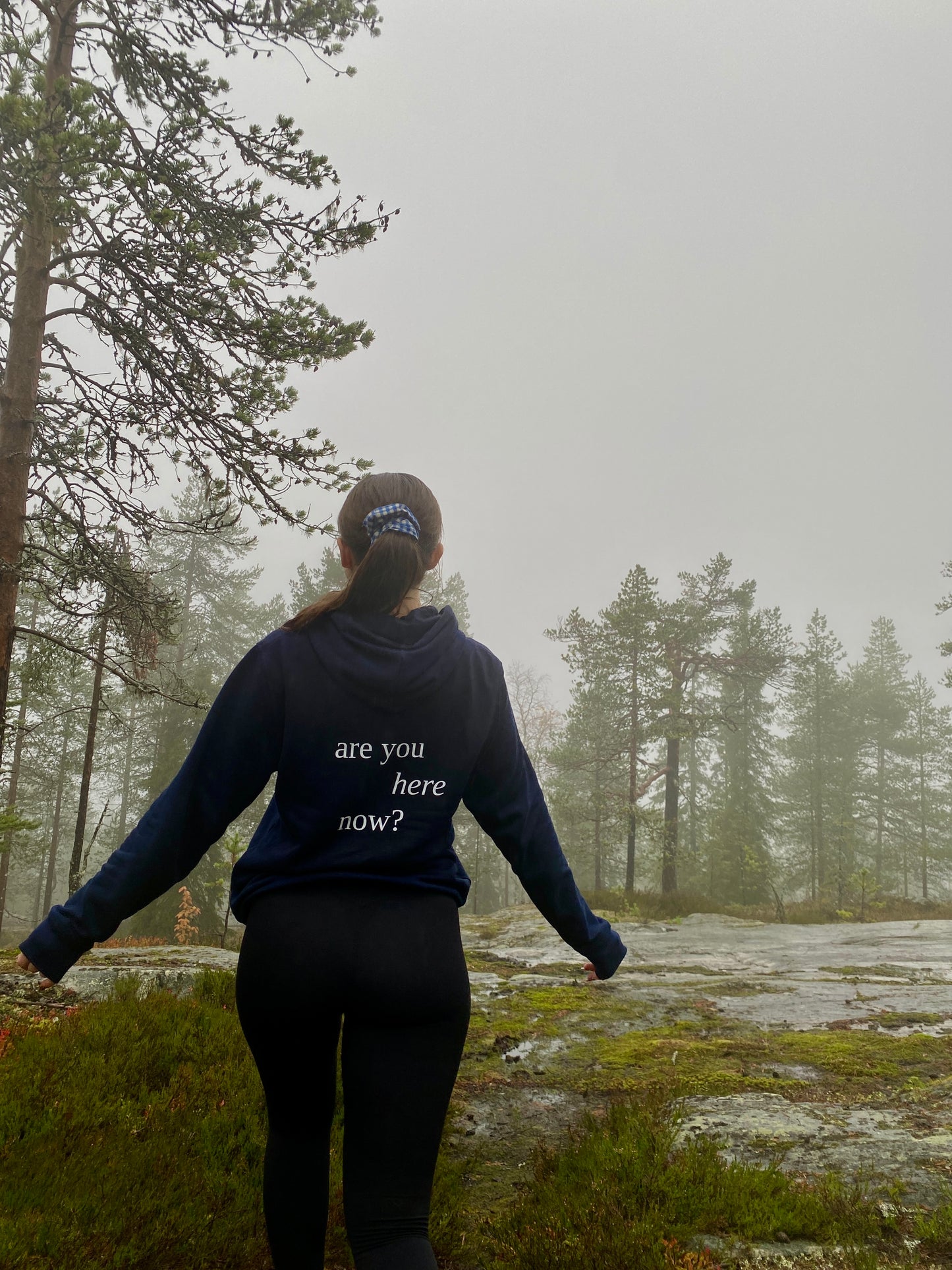 Are You Here Now - Sustainable Unisex Pullover Hoodie French Navy