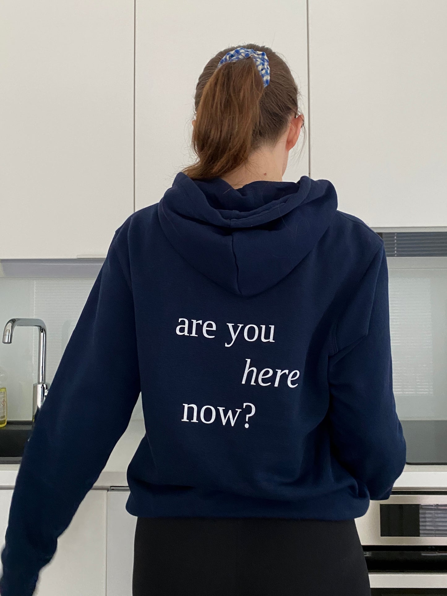 Are You Here Now - Sustainable Unisex Pullover Hoodie French Navy