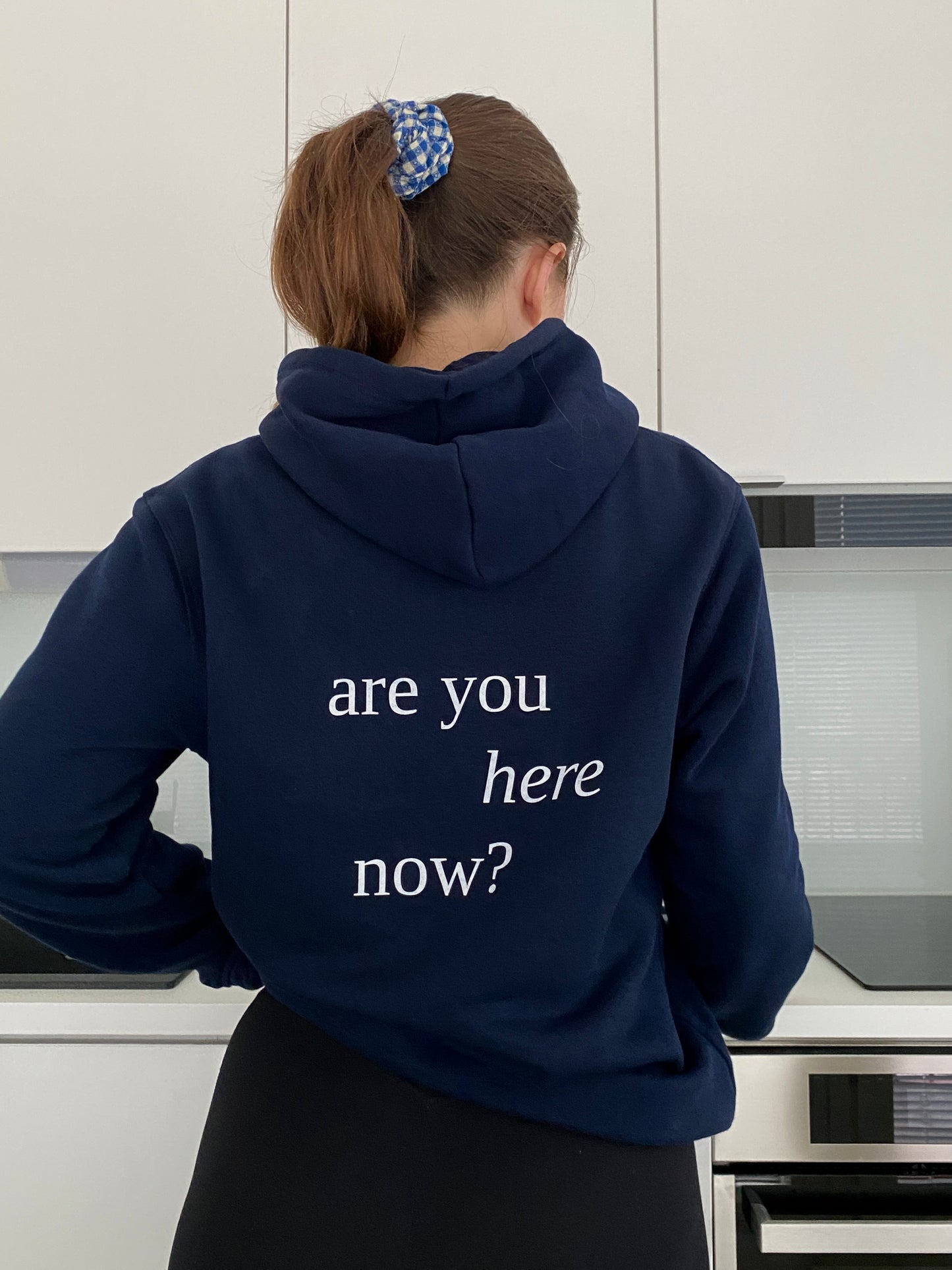 Are You Here Now - Sustainable Unisex Pullover Hoodie French Navy