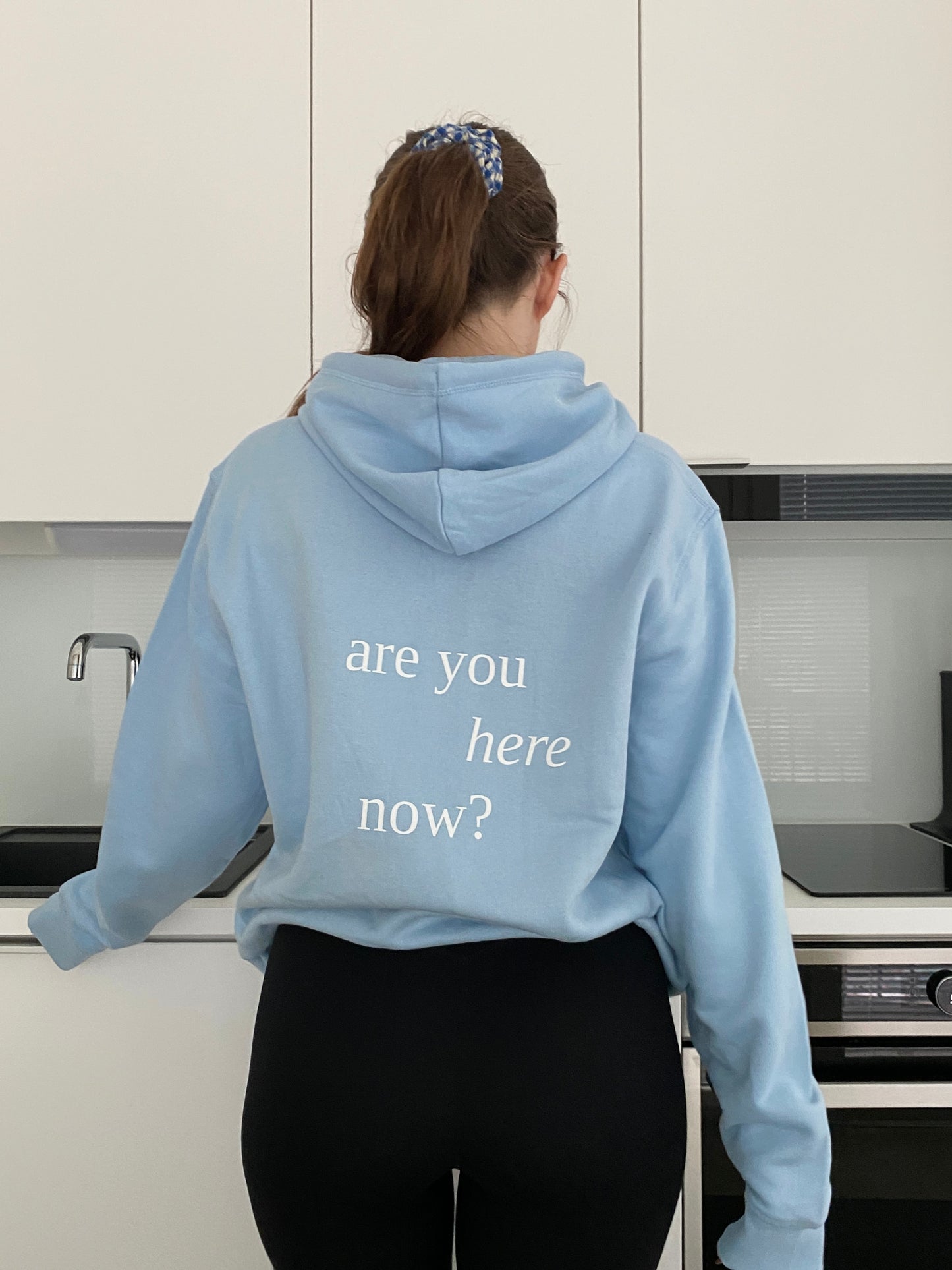 Are You Here Now - Sustainable Unisex Pullover Hoodie Sky Blue