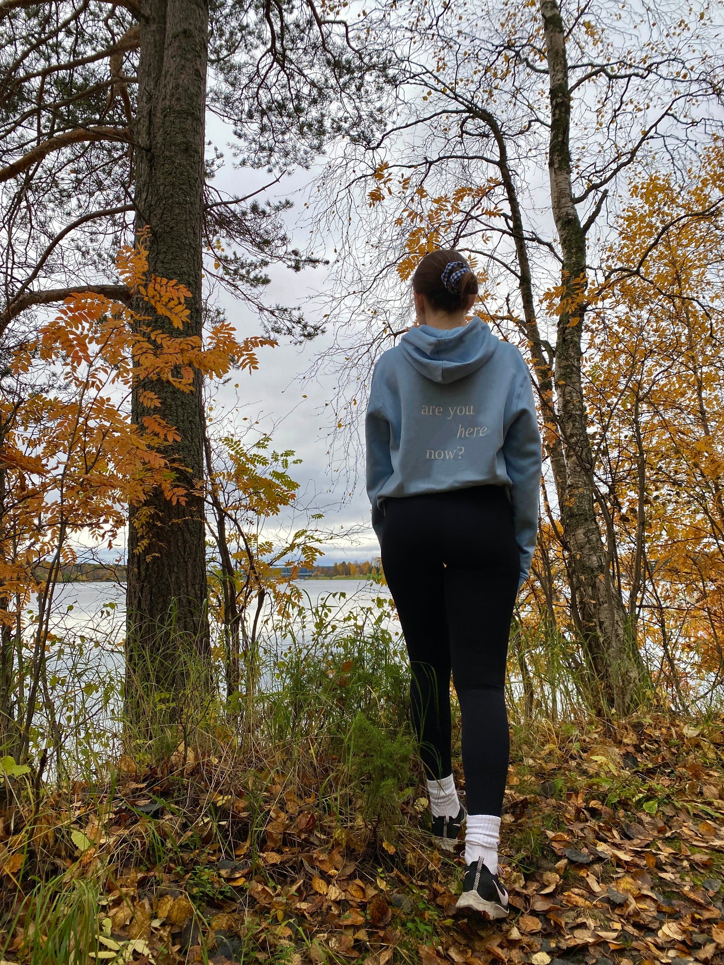 Are You Here Now - Sustainable Unisex Pullover Hoodie Sky Blue