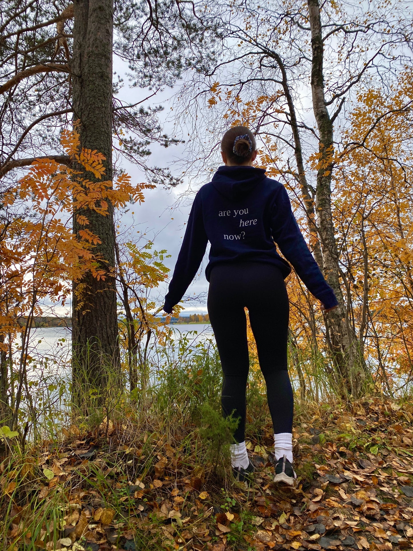 Are You Here Now - Sustainable Unisex Pullover Hoodie French Navy